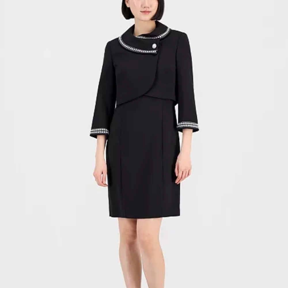 Tahari ASL Beaded Dress Suit Set NWT